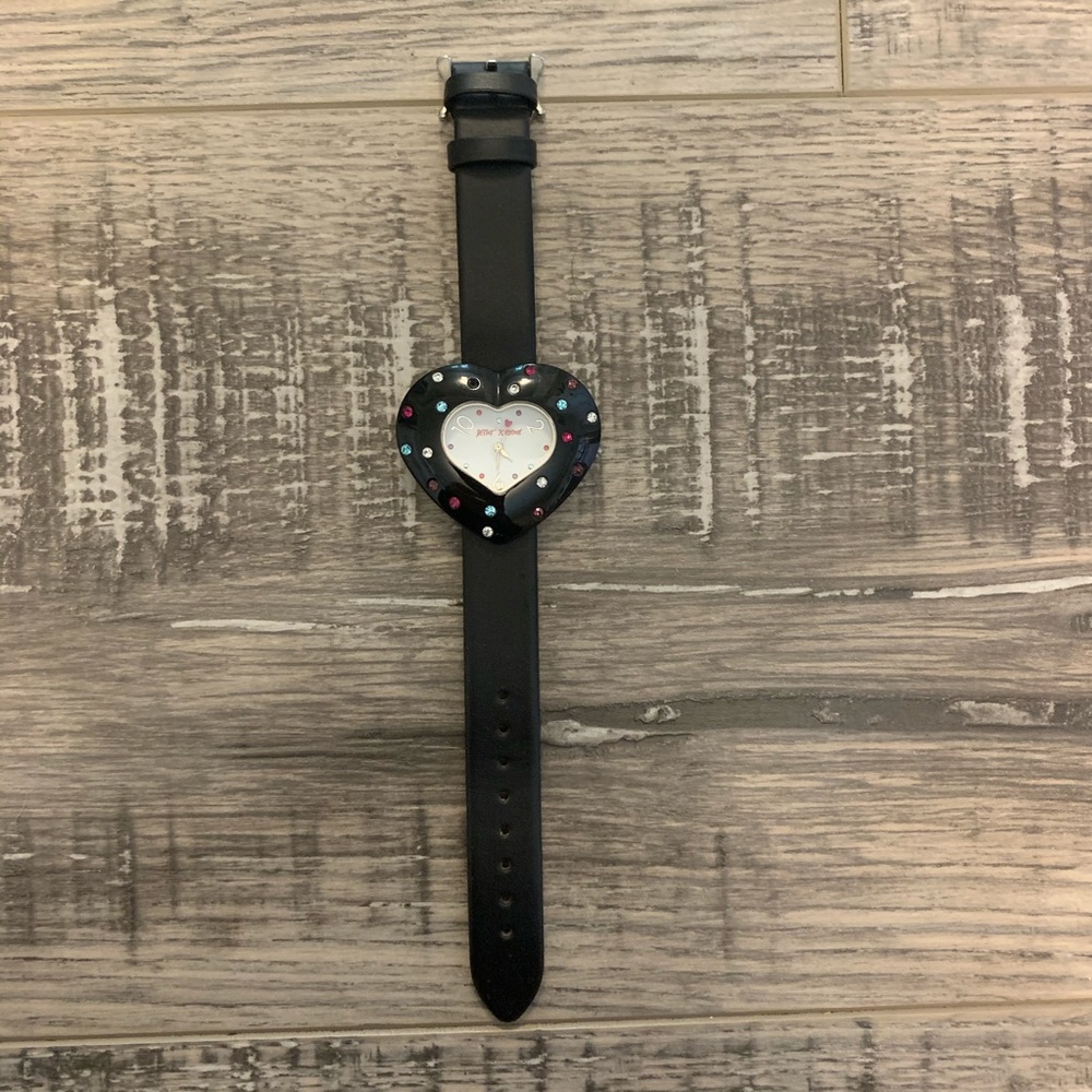 women’s black heart watch